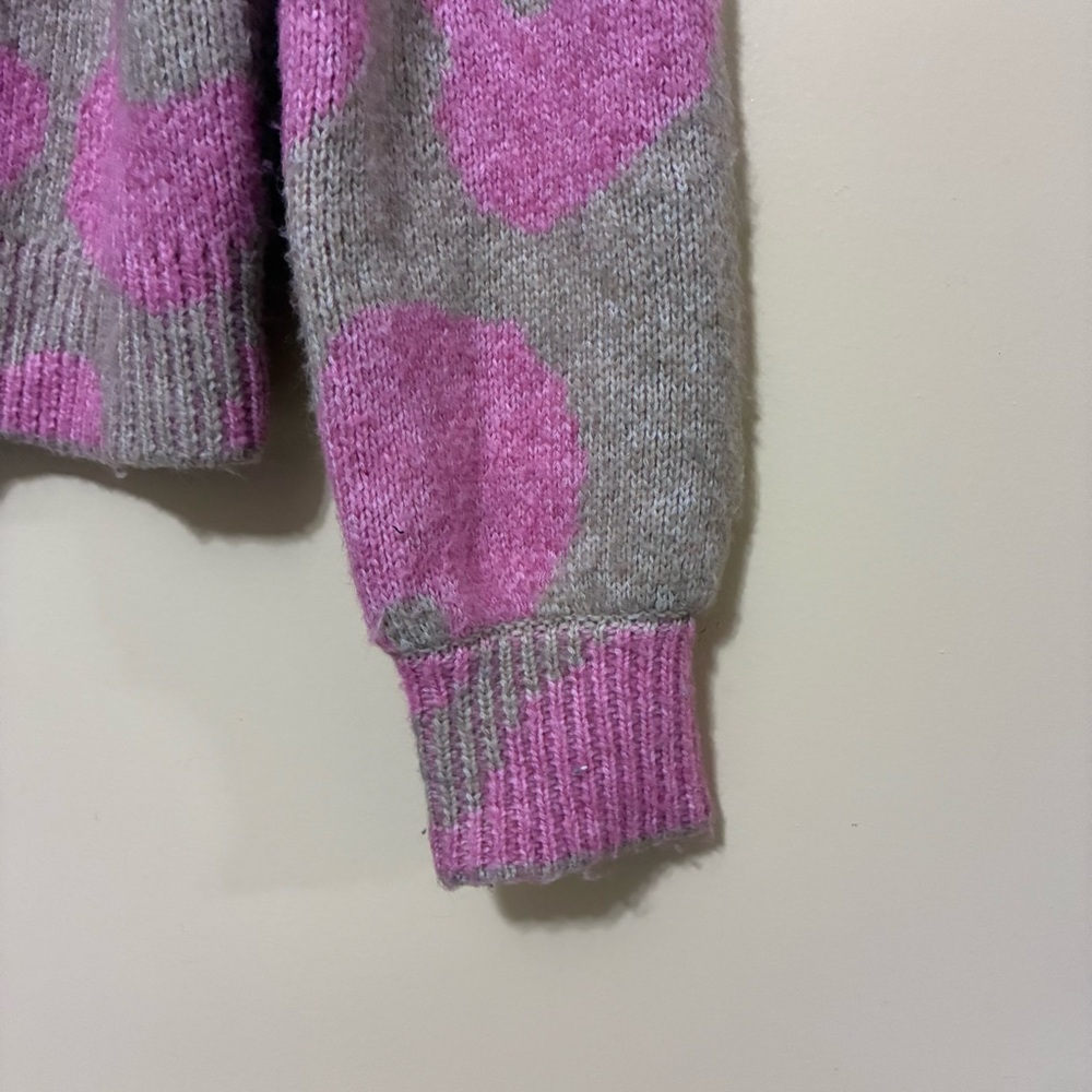 Lou & Grey Crewneck Leopard Print Knit Sweater Womens XS Pink Brown - Picture 3 of 8